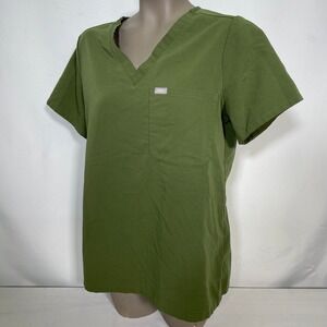FIGS Technical Collection Catarina One Pocket Green Scrub Top Women's MEDIUM